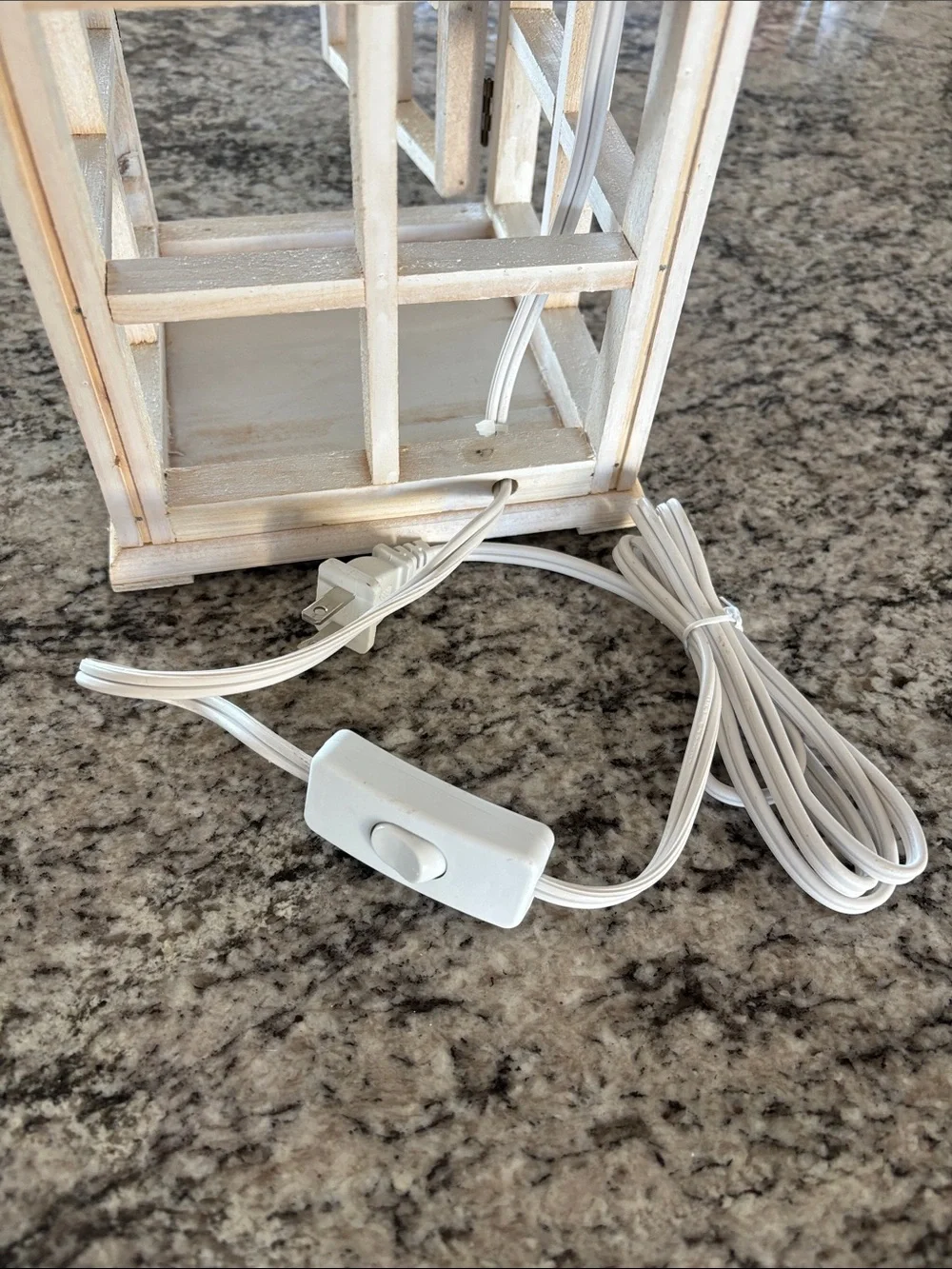 Weathered White Wooden Lantern (Candle Warmer)